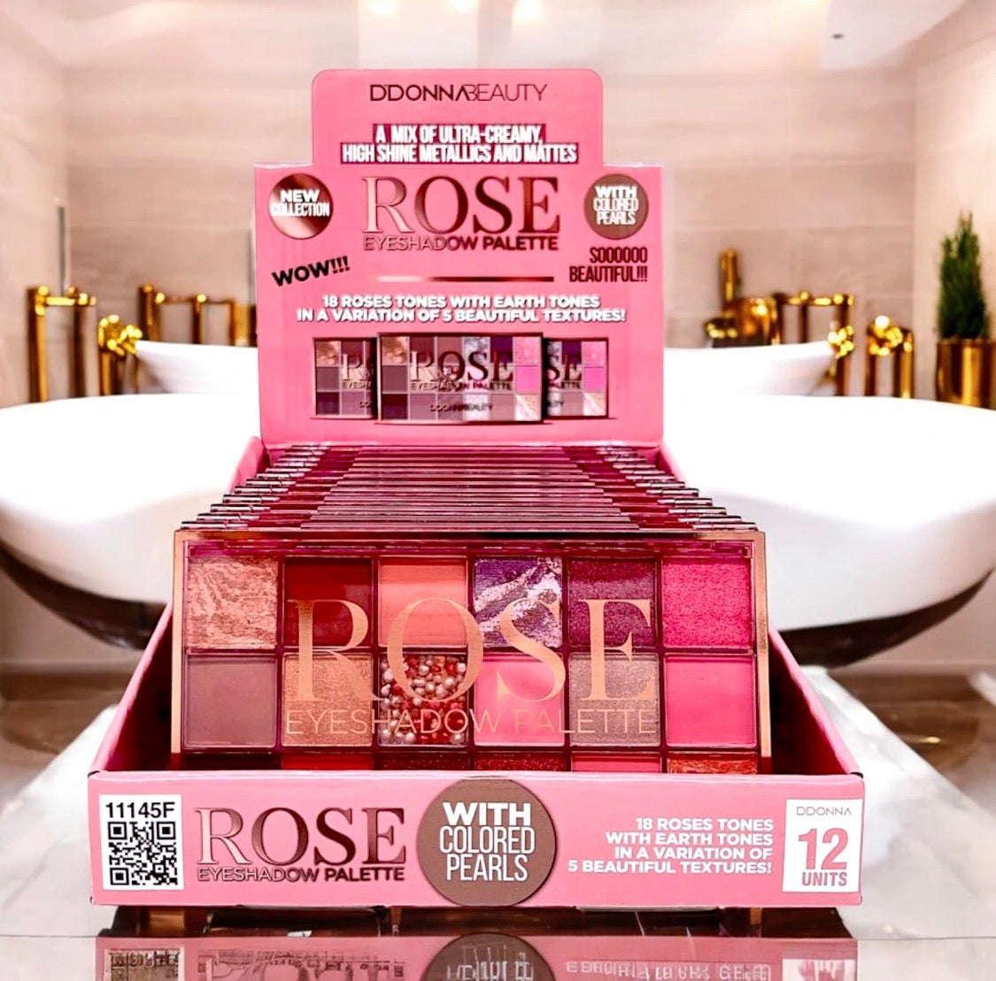 Grande palette fard à paupières roses