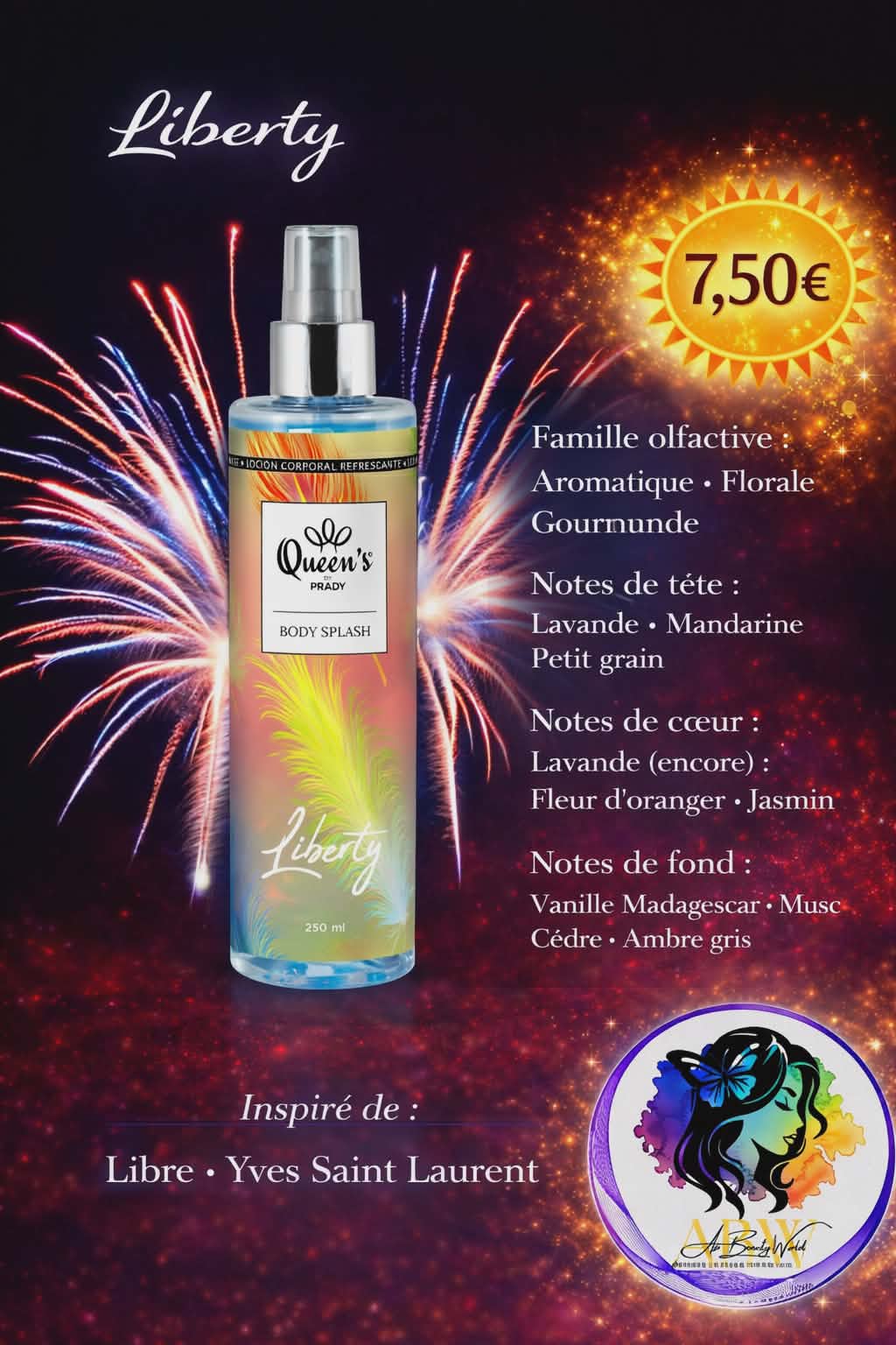 Brume corps et cheveux Liberty - Prady 250 ml