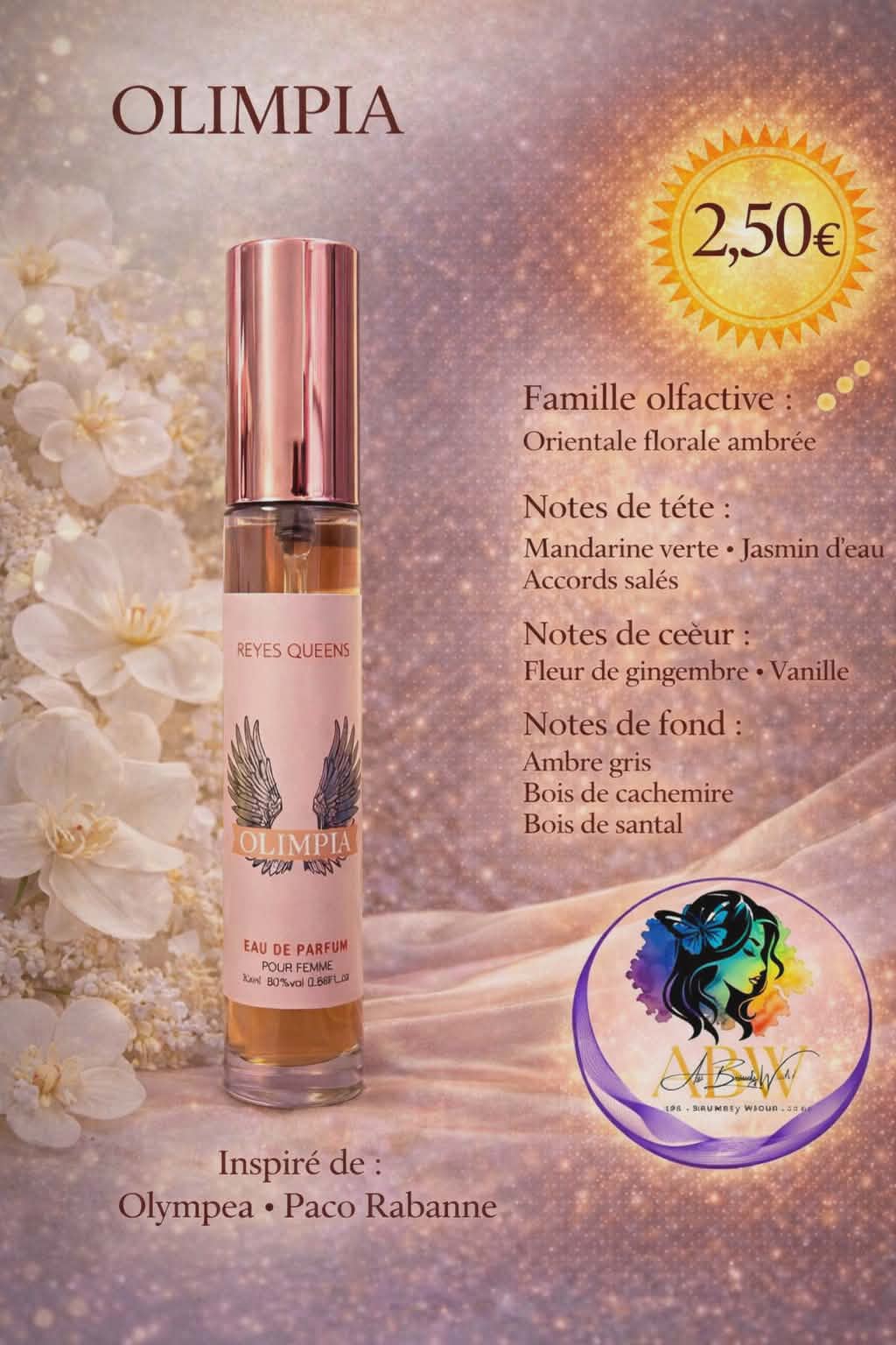 Eau de parfum femme Olimpia - Reyes Queens 20 ml