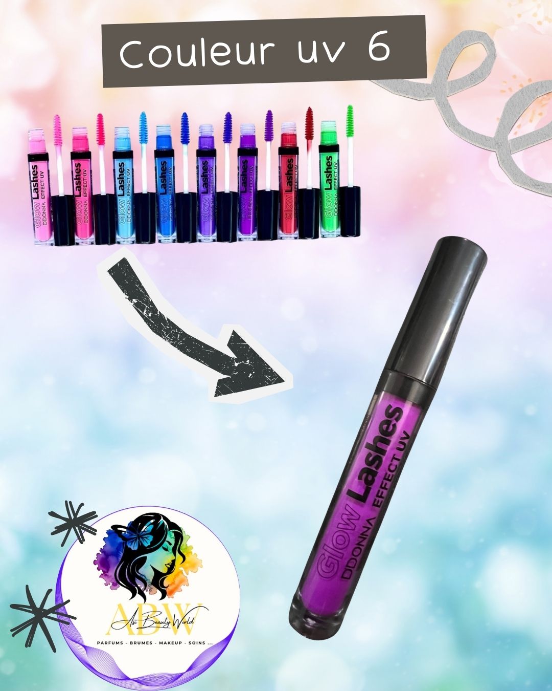 Mascara Glow lashes UV