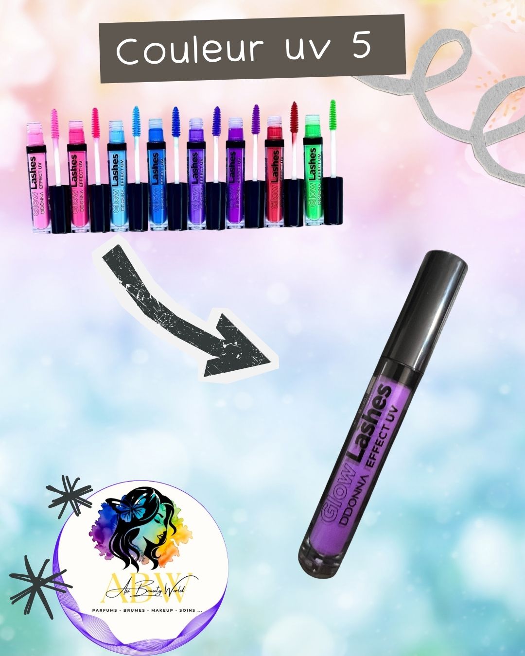 Mascara Glow lashes UV