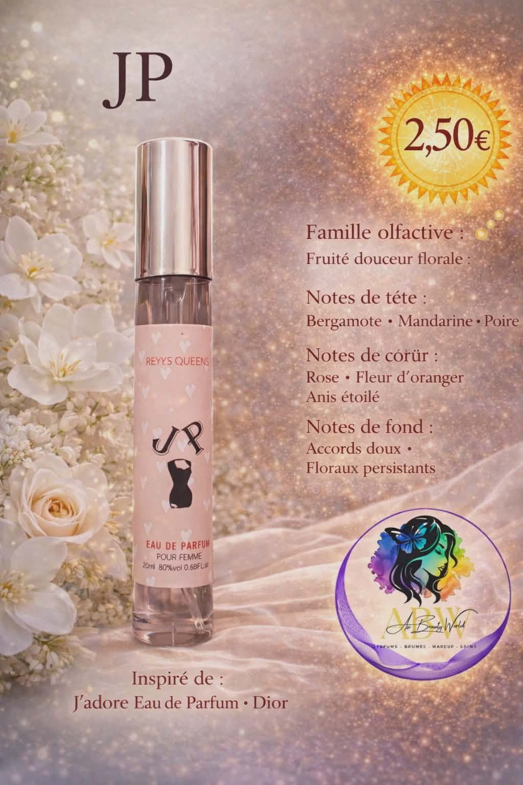 Eau de parfum femme JP - Reyes Queens 20 ml