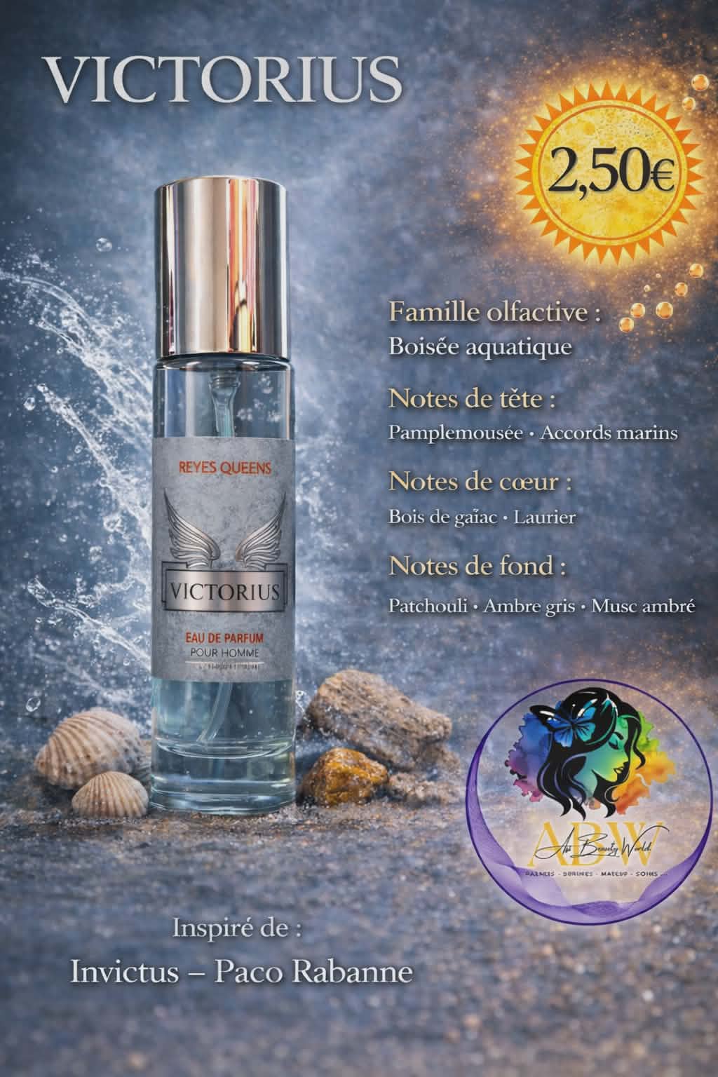 Eau de parfum homme Victorius - Reyes Queens 20ml