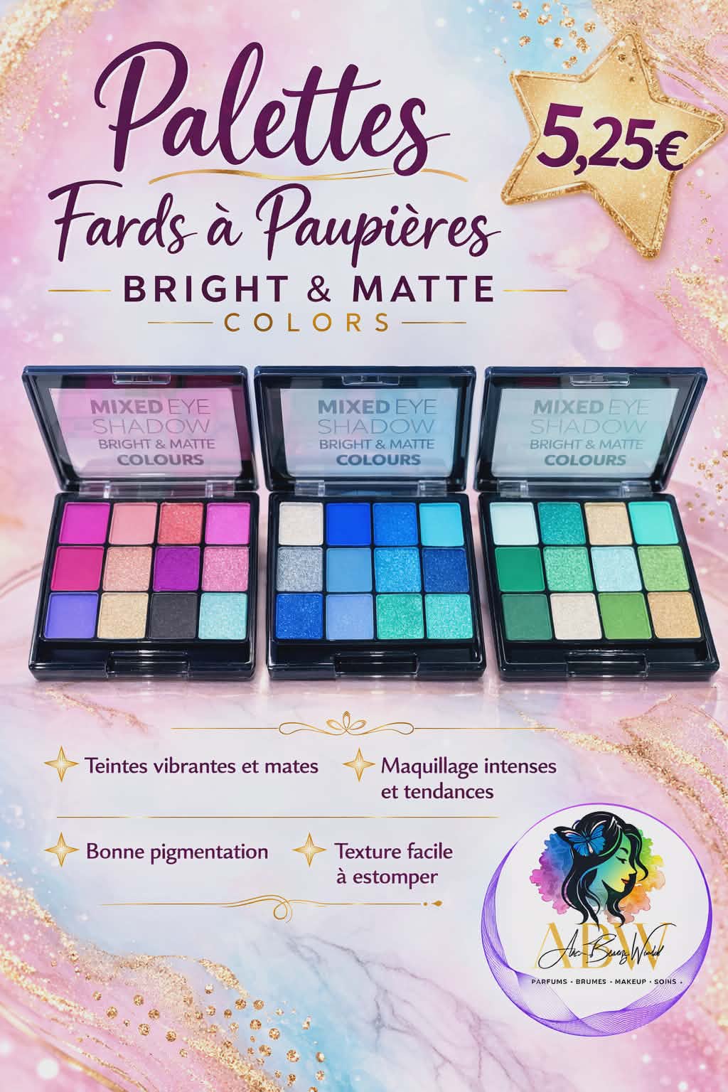 Palette de fards a paupières bright & matte colors