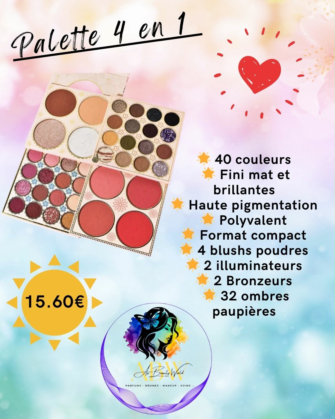 Palette 4 en 1 (40 couleurs)