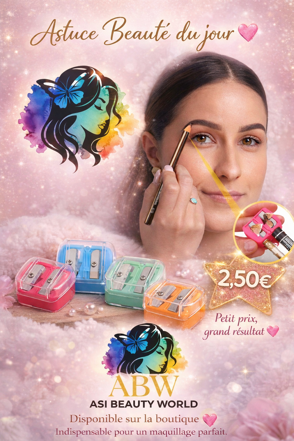 Taille Crayon Maquillage, à Double Trou, Taille Crayon, Accessoires de Maquillage et Outils, pour Eye-liner, crayon à lèvres, Crayon à Sourcils