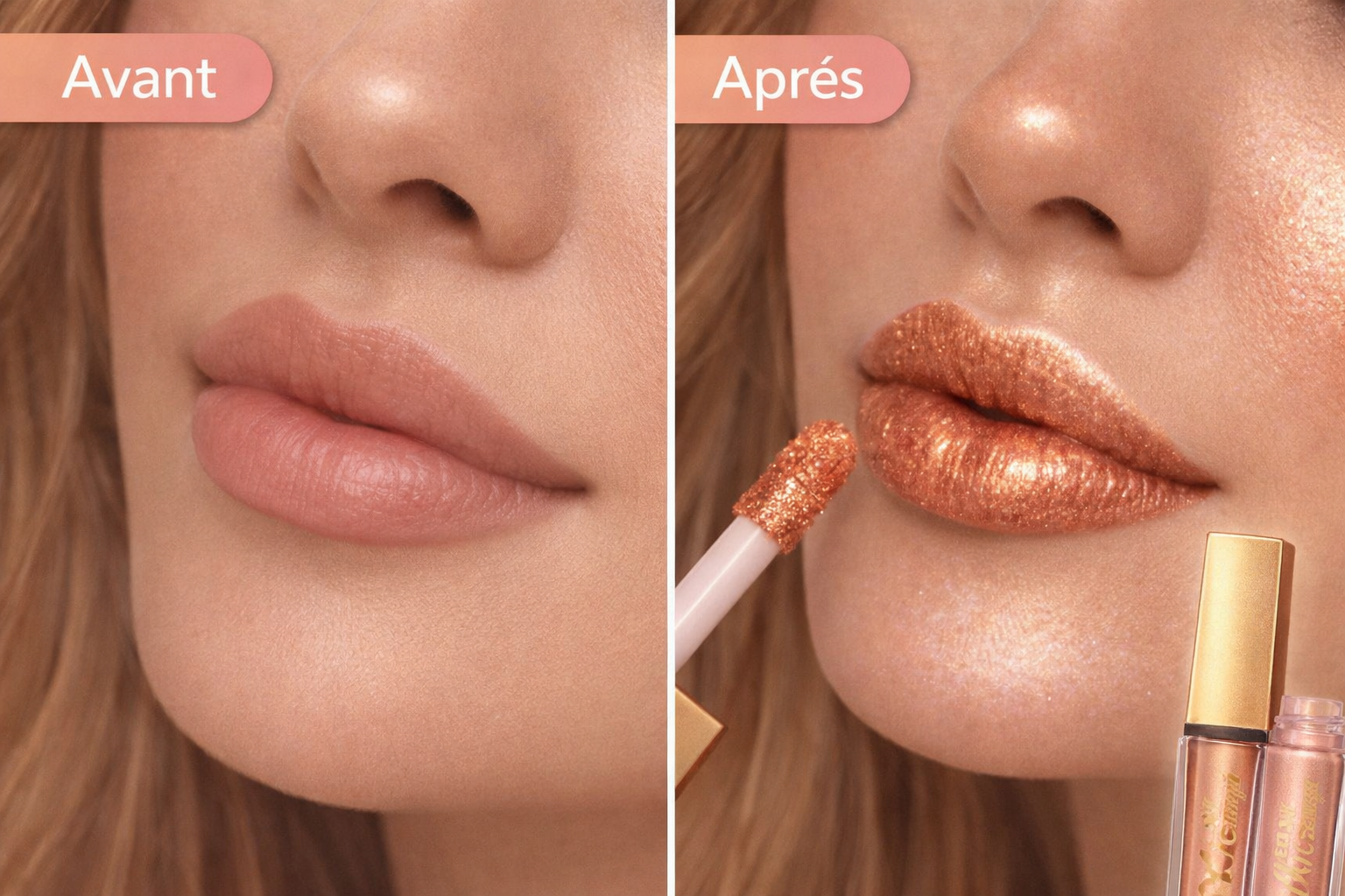 Metallic Lipgloss & Highlighter 2 en 1