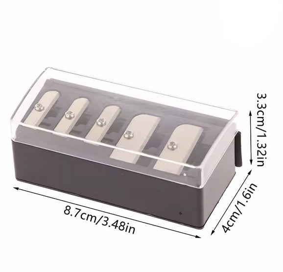Taille-crayon multifonctionnel 5 trous avec couvercle pour crayons Eyeliner Lipliner