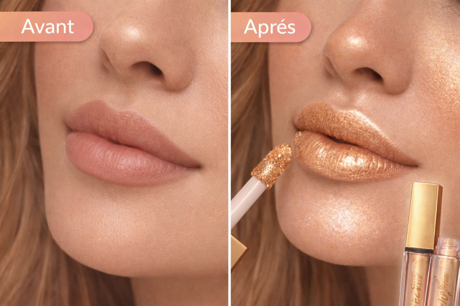 Metallic Lipgloss & Highlighter 2 en 1
